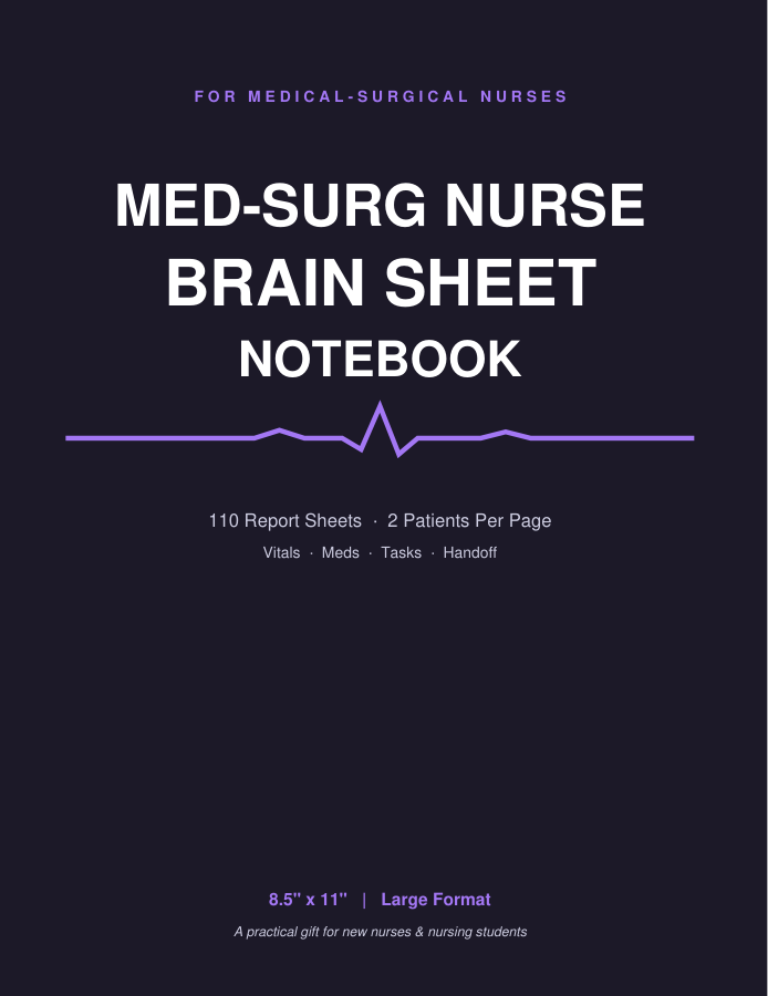 Med-Surg Nurse Brain Sheet Notebook cover