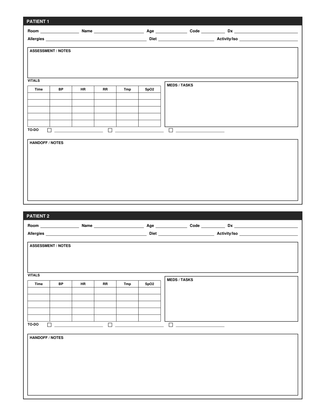 Med-Surg brain sheet interior page