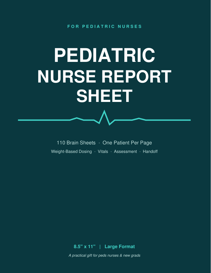 Pediatric Nurse Report Sheet Notebook cover
